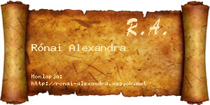 Rónai Alexandra névjegykártya