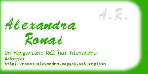 alexandra ronai business card